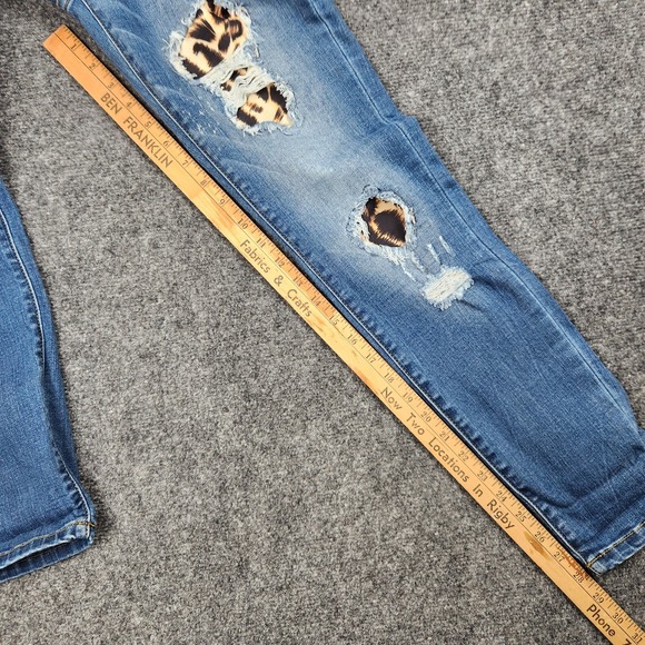 Judy Blue Jeans Womens 5/27 HighRise Skinny Fit Blue Leopard Stretch Denim Pants - Picture 11 of 14